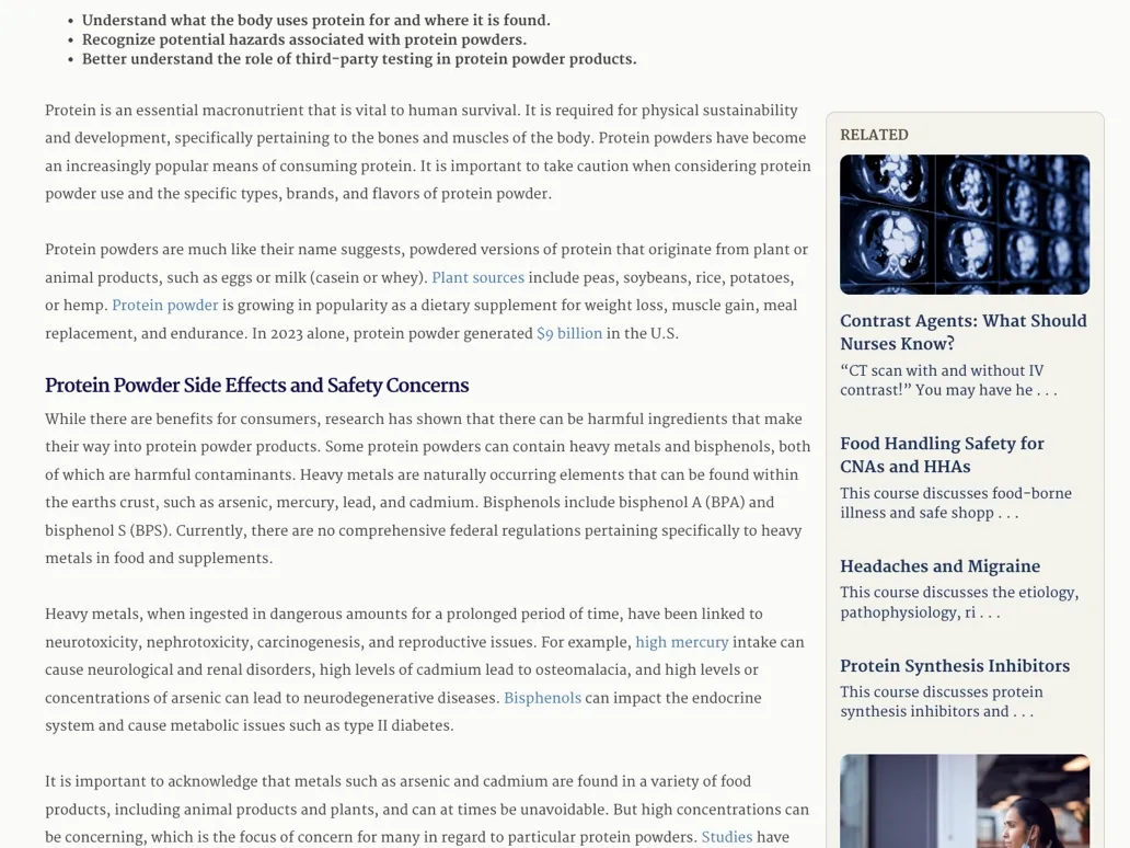 Sample image of a blog I worked on while working for CEUfast