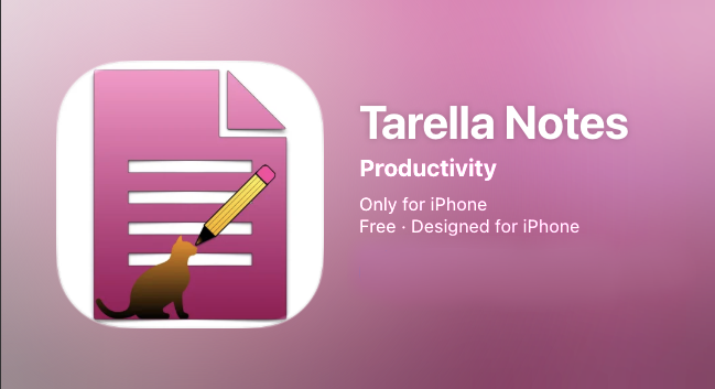Tarella Notes on the App Store